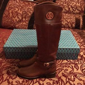 Tory Burch brown leather boots